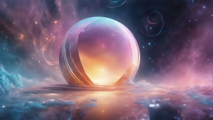 Wall Mural - abstract art concept, large mother energy core of the universe surrounded by energy and dark matter 