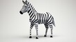  a zebra made out of paper on a white background with a shadow.  generative ai
