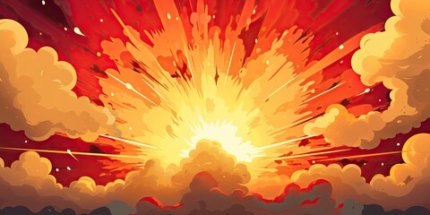 Cartoon explosion. Dynamic comic illustration