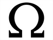 Omega icon silhouette vector art