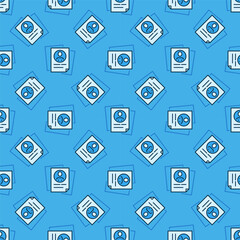 Canvas Print - Sociology Documents vector concept blue modern seamless pattern