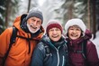 © Geber86 - Group of senior asian people hiking in a forest and mountains during winter with snow