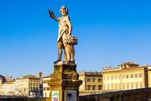 Statue Of Autumn, Ponte Santa Trinita, Florence (Firenze), UNESCO World Heritage Site, Tuscany, Italy