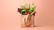  a brown paper bag filled with lots of different types of vegetables.  generative ai