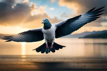 Poster - seagull in the sky