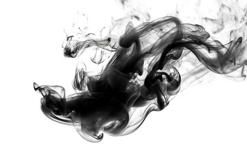 Wall Mural - Black smoke on a white background