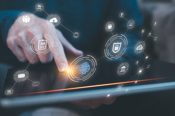 Ai technology, Digital transformation change management, internet of things. new technology big data and business process strategy, customer service management, cloud computing, smart industry