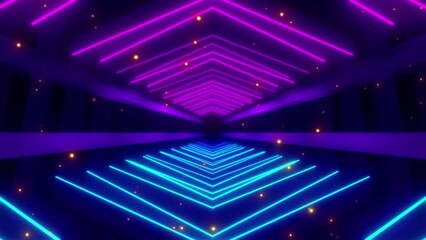Wall Mural - abstract motion glowing neon geometric background in blue and purple