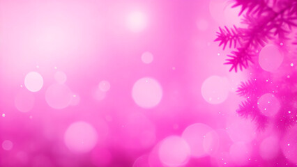 abstract blurred pink bokeh lights with christmas tree background