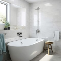 Wall Mural - Stylish bathroom interior design with  a jacuzzi tub