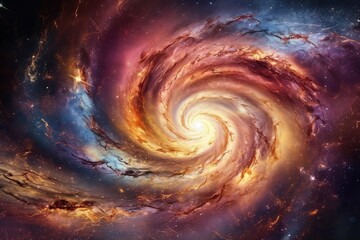  Spiral galaxy between nebulae and planets, captured in celestial serenity., generative IA