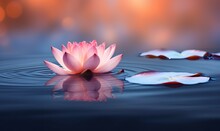 Pink Lotus Flower In Water