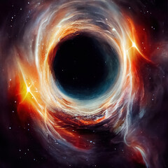 Universe galaxy black hole science fiction background. Space abstract backdrop.