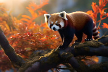 View Of Red Panda In The Nature