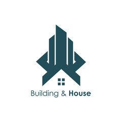 Wall Mural - House and building logo design icon element vector with modern style