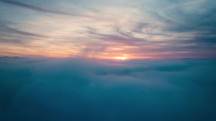 Wall Mural - breathtaking view cloudscape in colorful sunset sky