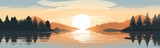 Fototapeta Big Ben - sunrise lake vector flat minimalistic isolated illustration