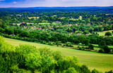Fototapeta Na sufit - View of the English Countryside from Box Hill in Tadworth, Surrey England