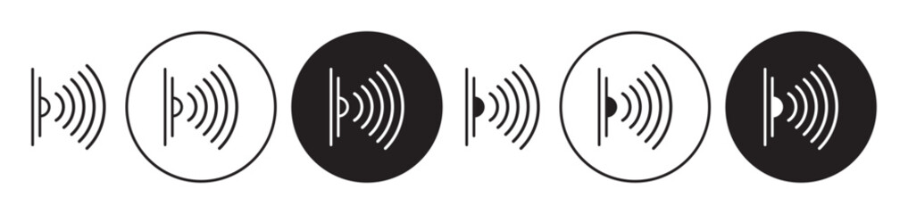 infrared vector icon set. infrared laser light beam symbol in black color. electromagnetic radiation frequency rays. sensor symbol.