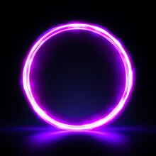 Beautiful Purple Neon Ring With Glow Generated By AI