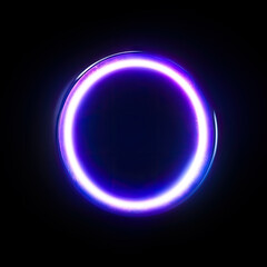 Wall Mural - beautiful purple neon ring with glow generated by AI