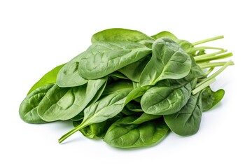 Wall Mural - Green fresh spinach isolated on white background.