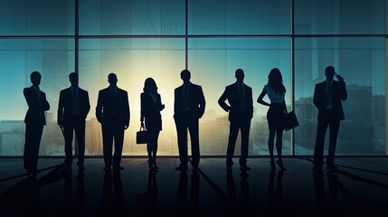 business people in silhouette