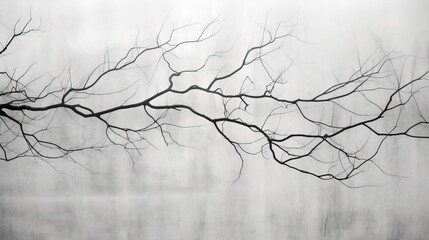 Aufkleber - Shadow of leaves on tree branch and trunk pattern on white concrete wall black and white nature shadow art on wall. silhouette concept
