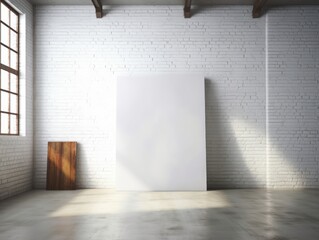 Poster Canvas mock up modern interior background, 3d render