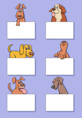 Poster - cartoon dogs and puppies with cards design set