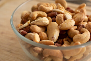 Wall Mural - A view of a bowl of mixed nuts.