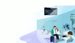 © Sky-Blue Creative/Stocksy - airport scene illustration