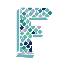 F Letter With Beautiful Blue Brickworks