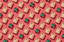 Holiday Pattern From Gift Boxes.