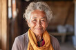 Beautiful old mixed-race woman in her eighties, smiling, expressing positivity and confidence