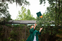 Graduating Student Catching Her Cap