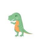 Fototapeta Dinusie - Zielony dinozaur kreskówkowy 