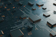 © AddMeshCube - Technology background with the concept of computer motherboards and semiconductors, 3d rendering