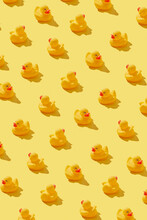 Stylish Pattern With Yellow Rubber Ducks.