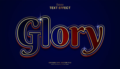 decorative red and blue script editable text effect vector design