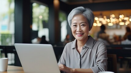 Canvas Print - woman using computer at office