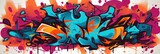 Fototapeta Młodzieżowe - illustration of abstract graffiti background, generative AI