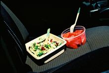 Salad And Watermelon On The Seat Of A Car, 35mm Film