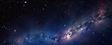 Fototapeta Kosmos - a photo of very dark starry night space taken from James Webb Space Telescope, night sky, dark black and dark blue tone, nebula, AI Generative