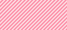 Candy Color Diagonal Lines Seamless Pattern. Light Pink Stripes Background. Abstract Pastel Swatch Design Template For Fabric, Textile, Wrapping Paper, Banner, Card. Vector Wallpaper