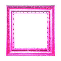 Wall Mural - PNG Top view of pink vintage wood photo frame isolated on transparent  background for mockup, pink vintage wooden frame. generative ai