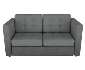 Canvas Print - 3d rendering small gray two seat sofa