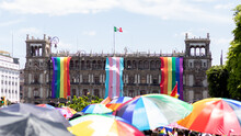 The Old City Hall Palace, Decorated With Flags Of The LGBT 