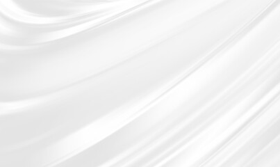abstract white satin silky cloth for background. luxury white fabric cloth background with waves and