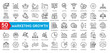 © Kinder - Marketing Growth icon set of web icons in line style. Marketing icons for business. Communication, advertising, ecommerce, seo, content, product, target audience, website, social media and more